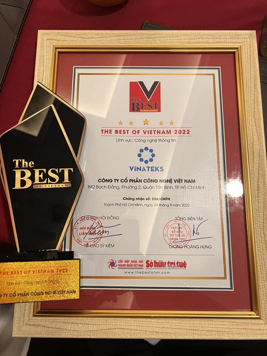Công ty Vinateks nhận danh hiệu “The Best Of Vietnam 2022”